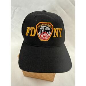 FDNY Hat Fire Department New York Snapback Cap Black Embroidered Logo OSFA